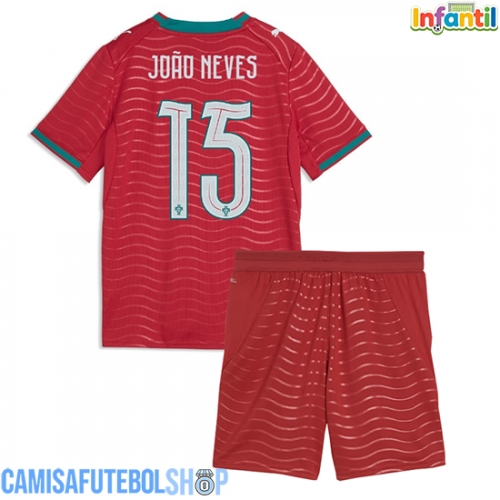 Camisa de time de futebol Portugal Joao Neves #15 Replicas 1º Equipamento Infantil Mundo 2026 Manga Curta (+ Calças curtas)